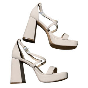 IDIFU Nude Block Heel Sandals
